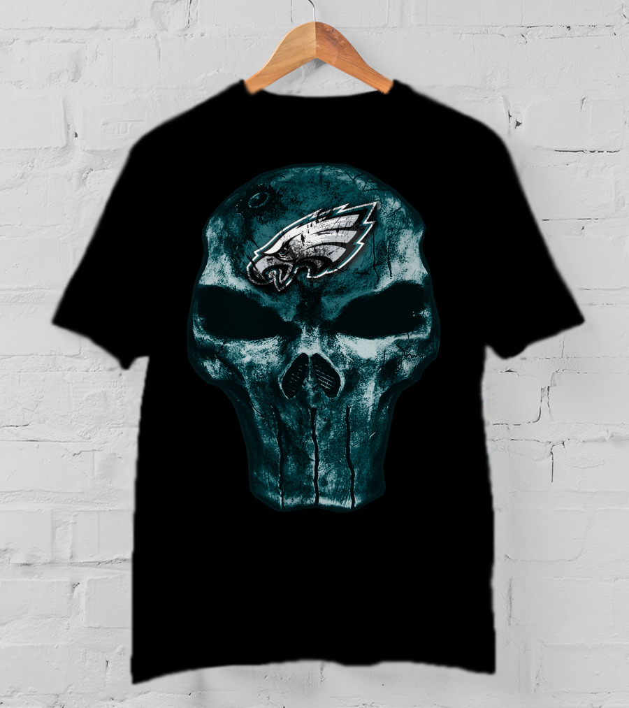 Skull V4 Philadelphia Eagles Emblem T-Shirt