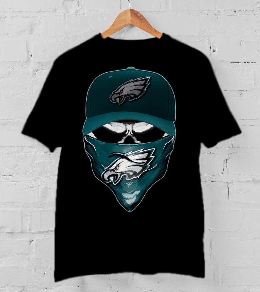 Skull V6 Philadelphia Eagles Fan Gear T-Shirt