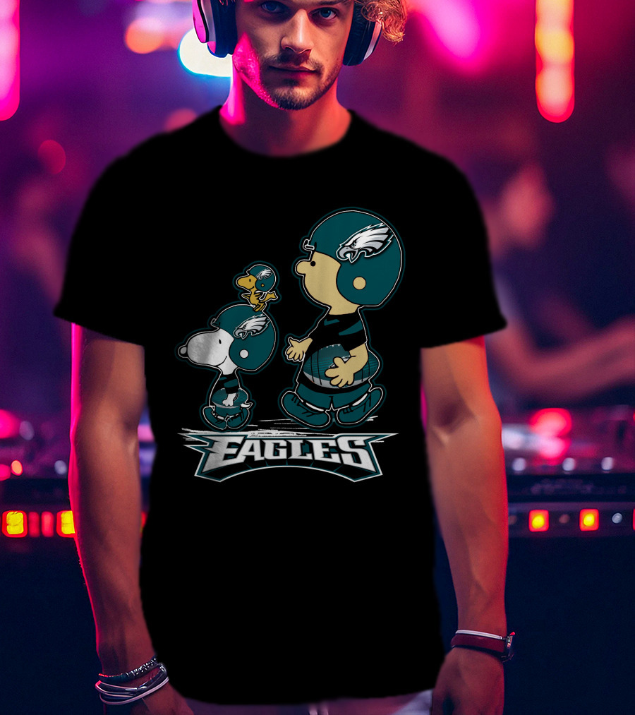 Snpfootball Philadelphia Eagles Peanuts Characters Nfl Fan T-Shirt