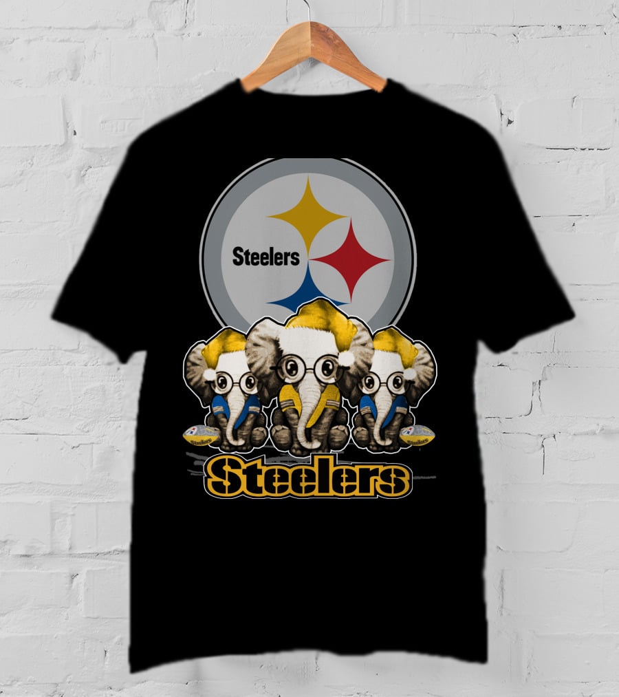 Pittsburgh Steelers Christmas Elephants T-Shirt
