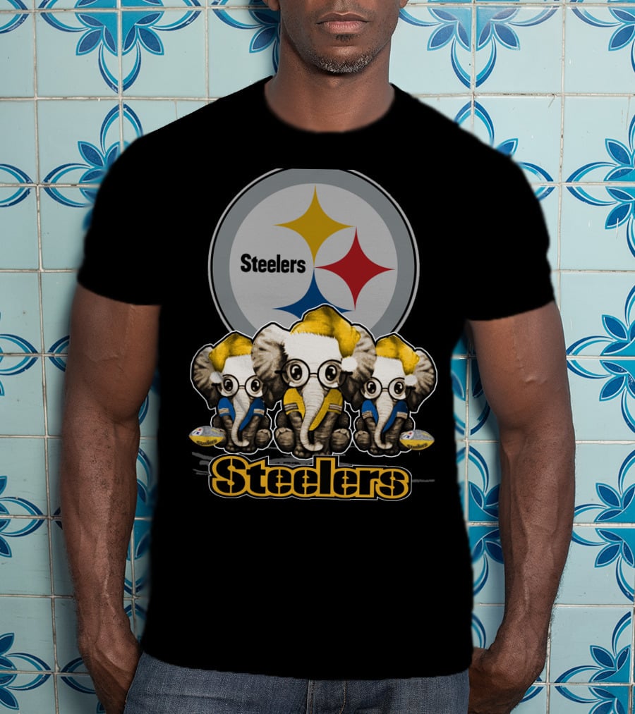 Pittsburgh Steelers Christmas Elephants T-Shirt