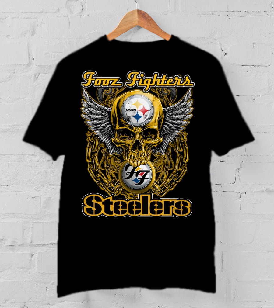 Foo Fighters Steelers Skull Wings T-Shirt