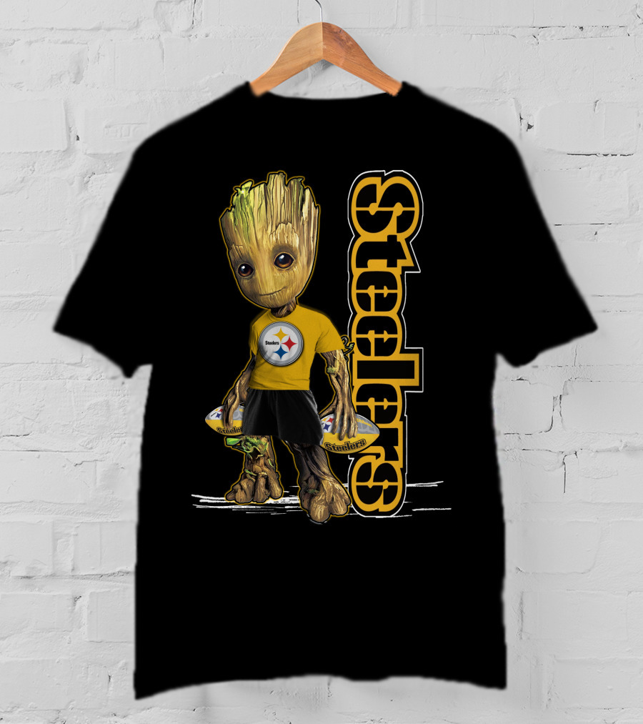 Groot Steelers Pittsburgh Football Fan Character T-Shirt