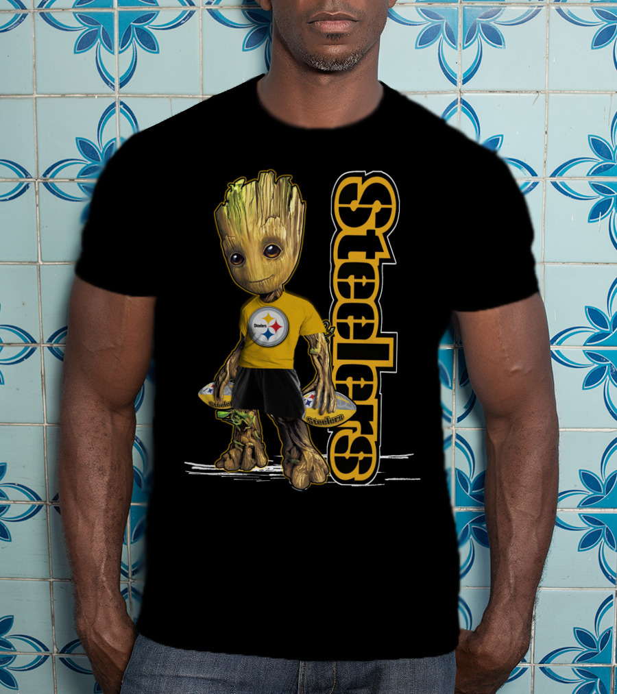 Groot Steelers Pittsburgh Football Fan Character T-Shirt
