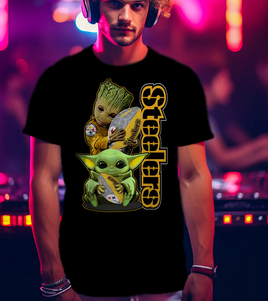 Grzd Steelers Baby Alien Groot Football T-Shirt