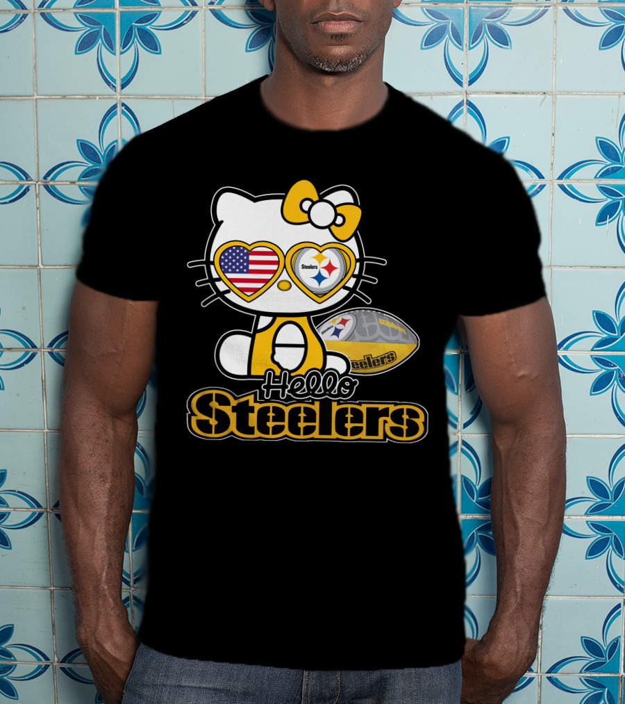 Hello Steelers Hello Kitty Pittsburgh Football T-Shirt