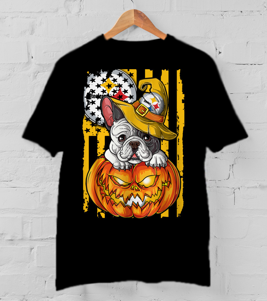Steelers Bulldog Halloween Pumpkin Pittsburgh T-Shirt