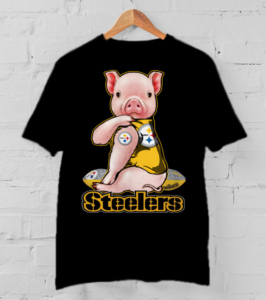 Steelers Pig With Football T-Shirt