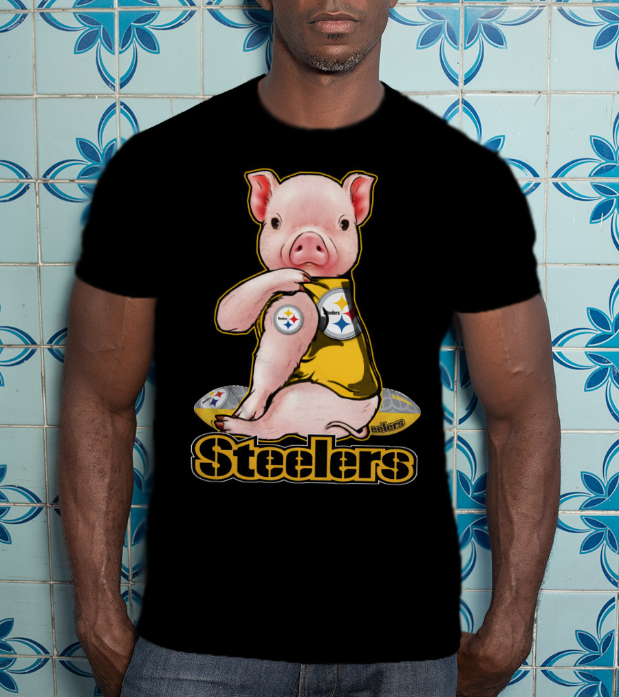 Steelers Pig With Football T-Shirt