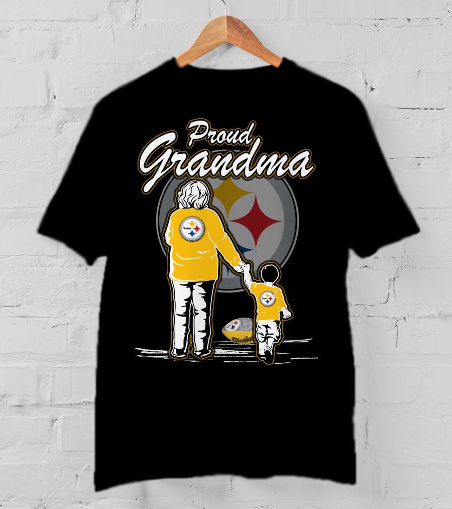 Proud Grandma Pittsburgh Steelers Football Family Fan T-Shirt