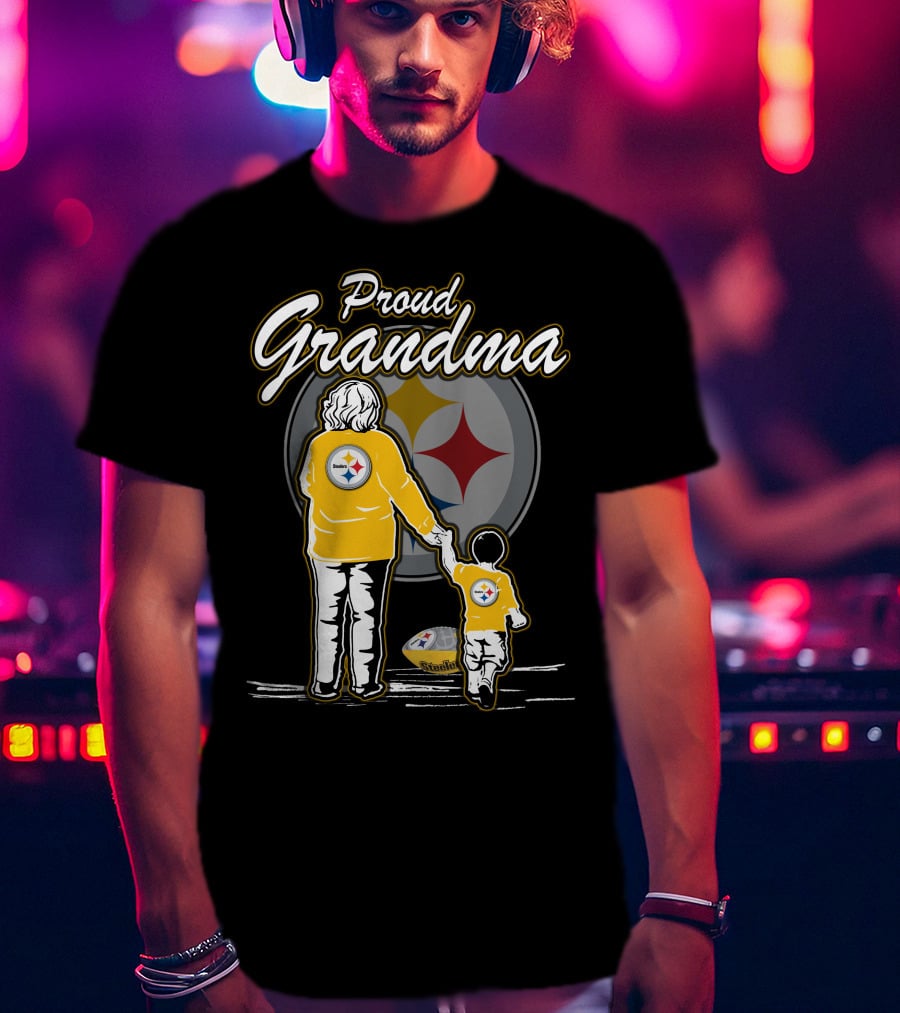 Proud Grandma Pittsburgh Steelers Football Family Fan T-Shirt