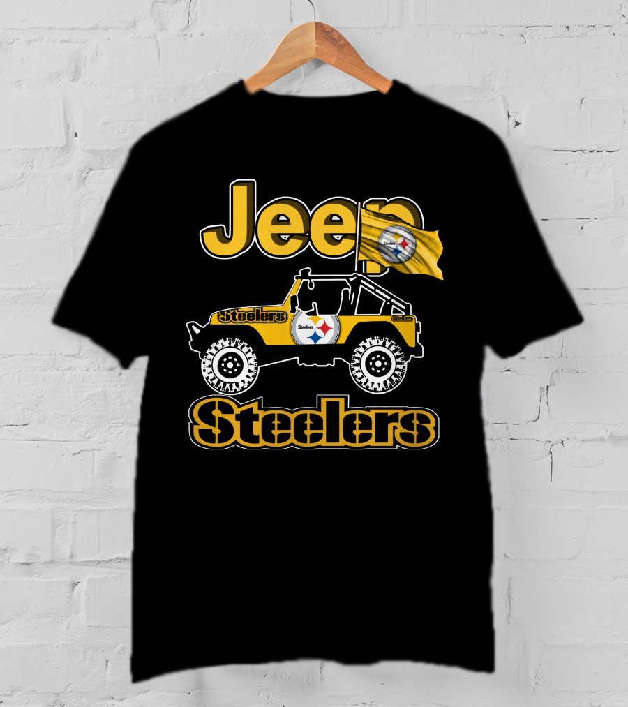 Jeep Pittsburgh Steelers Off-Road Adventure With Team Flag T-Shirt