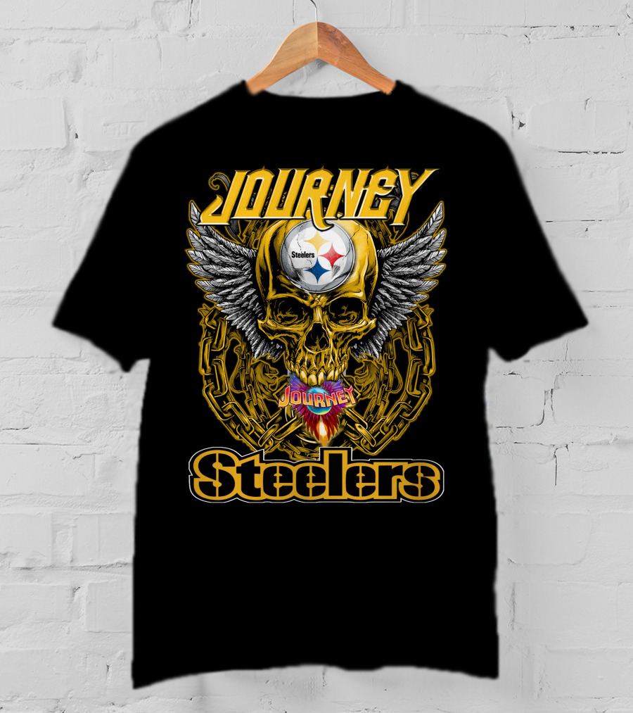 Journey Steelers Skull Wings Chain T-Shirt