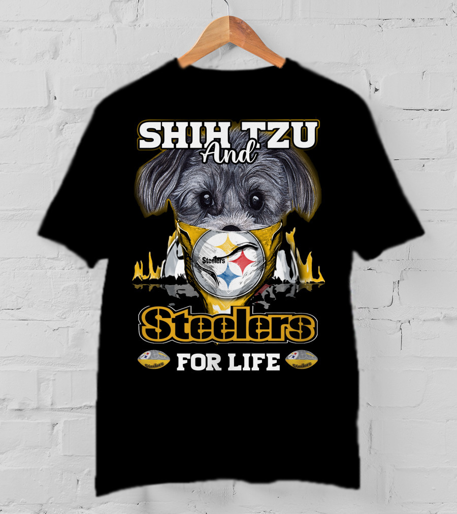 Shih Tzu And Steelers For Life T-Shirt