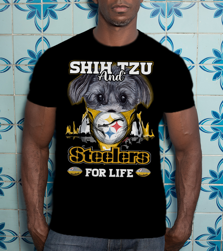 Shih Tzu And Steelers For Life T-Shirt