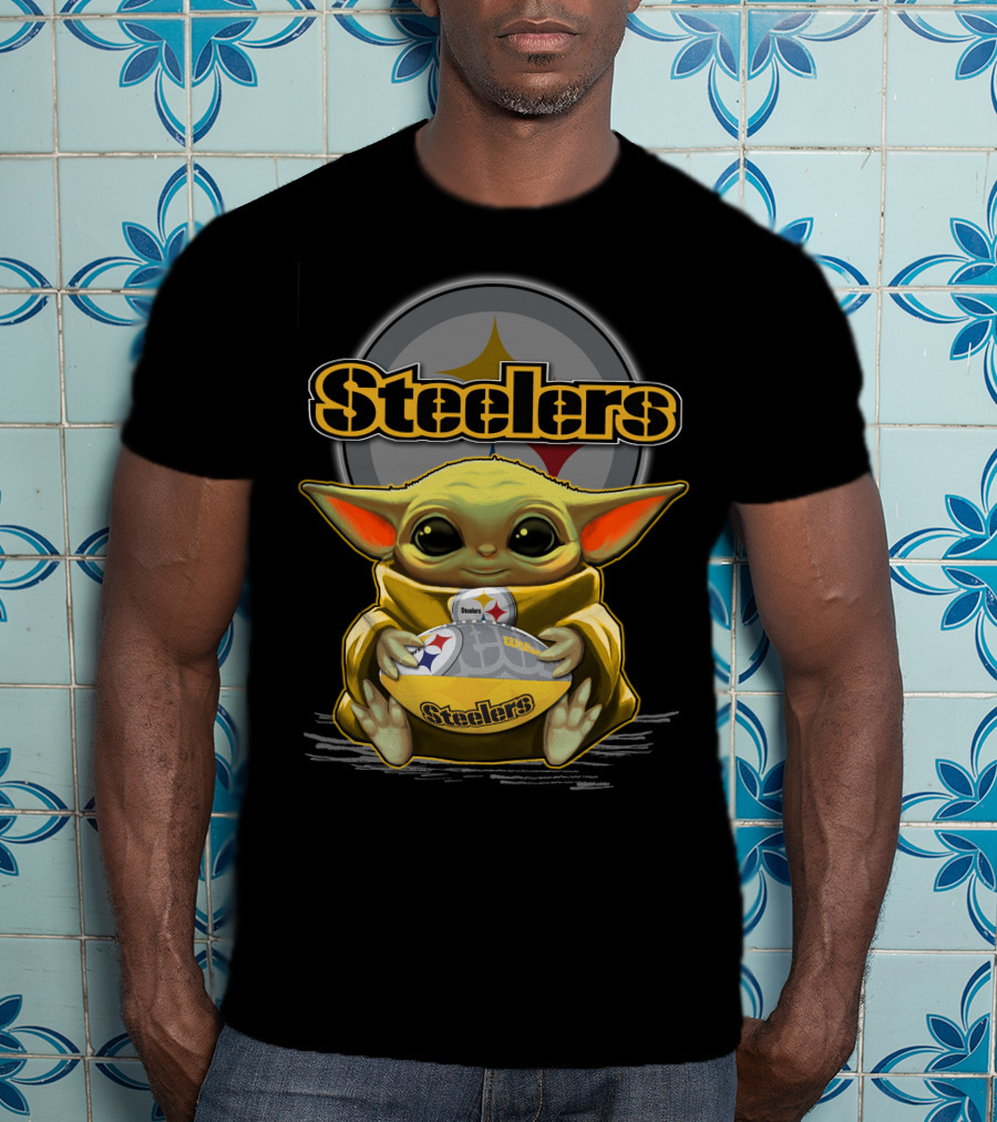 Steelers Baby Yoda Pittsburgh Steelers Fan Gear T-Shirt