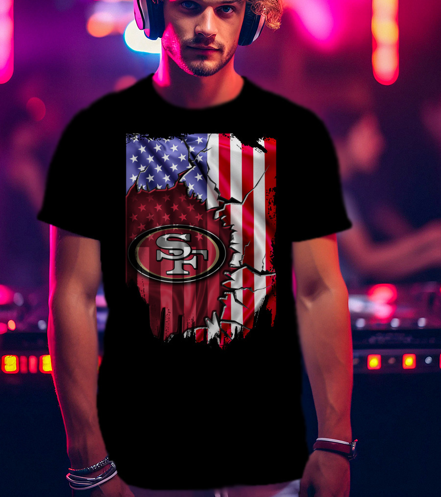 San Francisco 49ers American Flag V2 T-Shirt