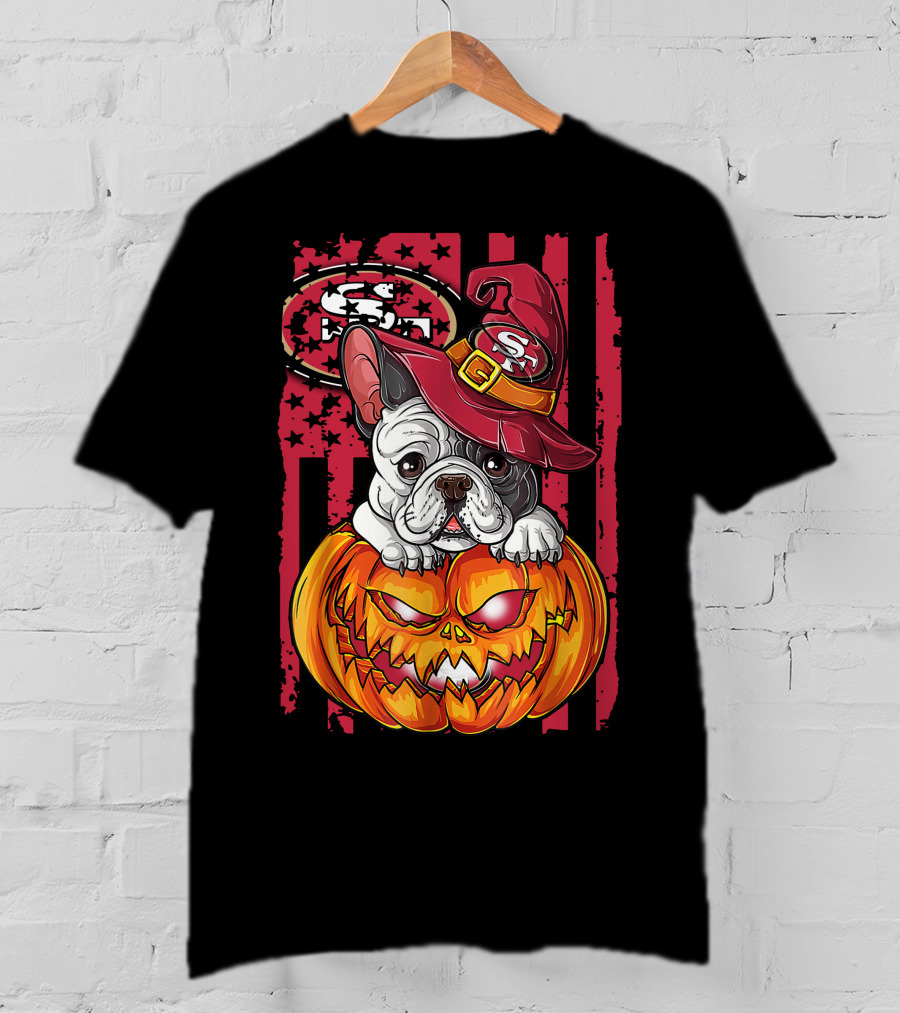 Hlw Bulldog San Francisco 49ers Halloween Pumpkin T-Shirt