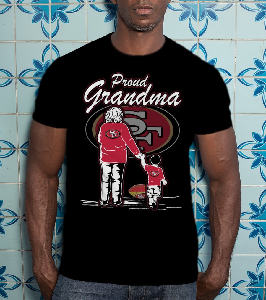 San Francisco 49ers Proud Grandma Vintage Style Football Family T-Shirt