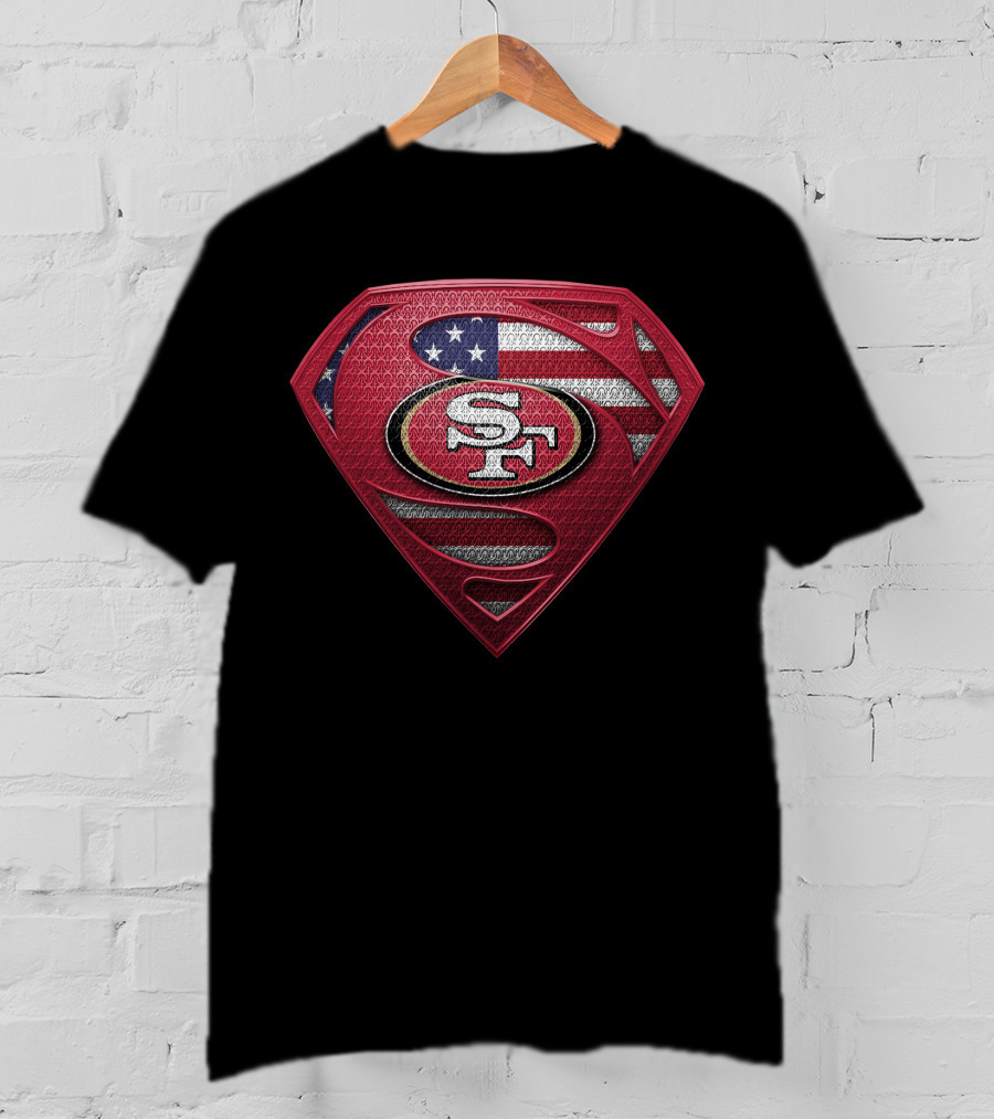 Superman San Francisco 49ers American Flag Logo Spm T-Shirt