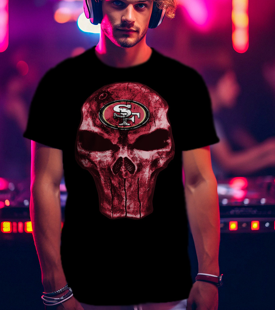 Skull V4 San Francisco 49ers SF T-Shirt