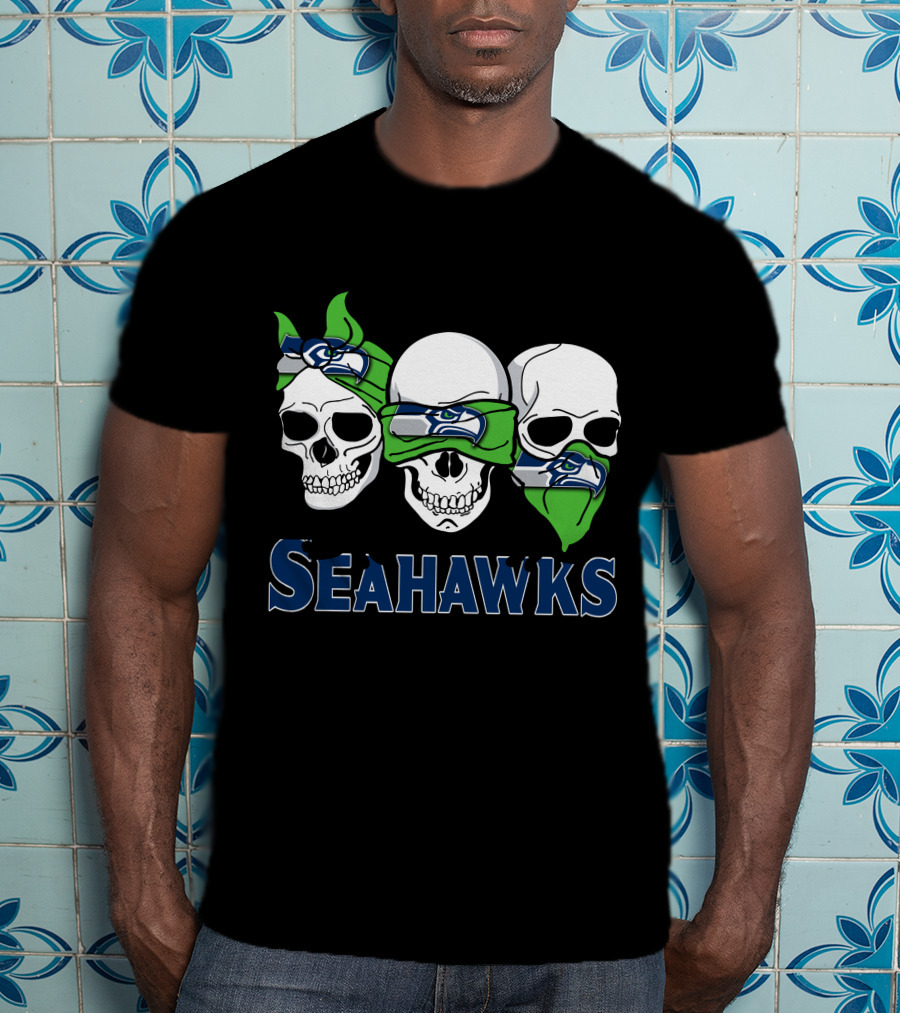 Seahawks Skulls Trio Bandana T-Shirt