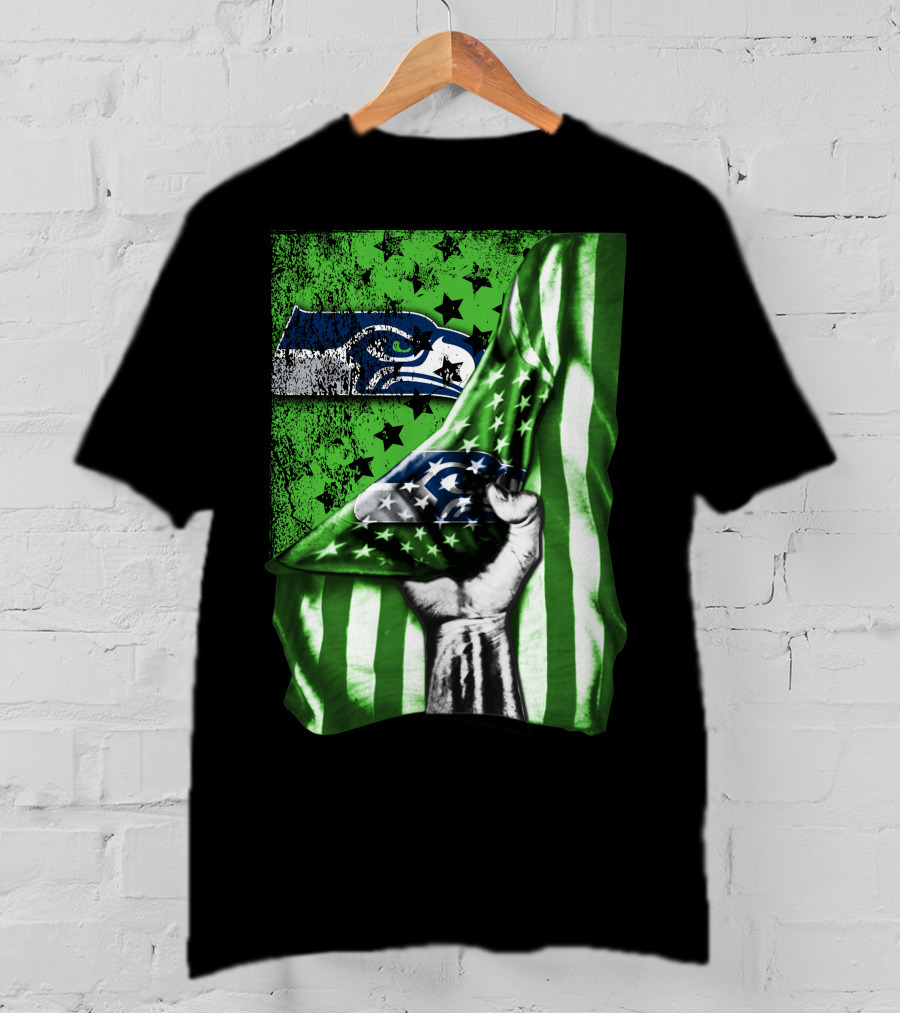 Seattle Seahawks Flag Stars And Stripes Concept T-Shirt