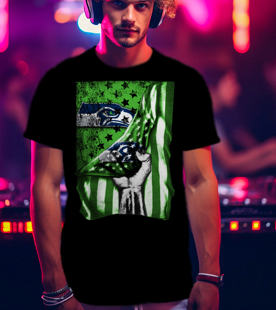 Seattle Seahawks Flag Stars And Stripes Concept T-Shirt