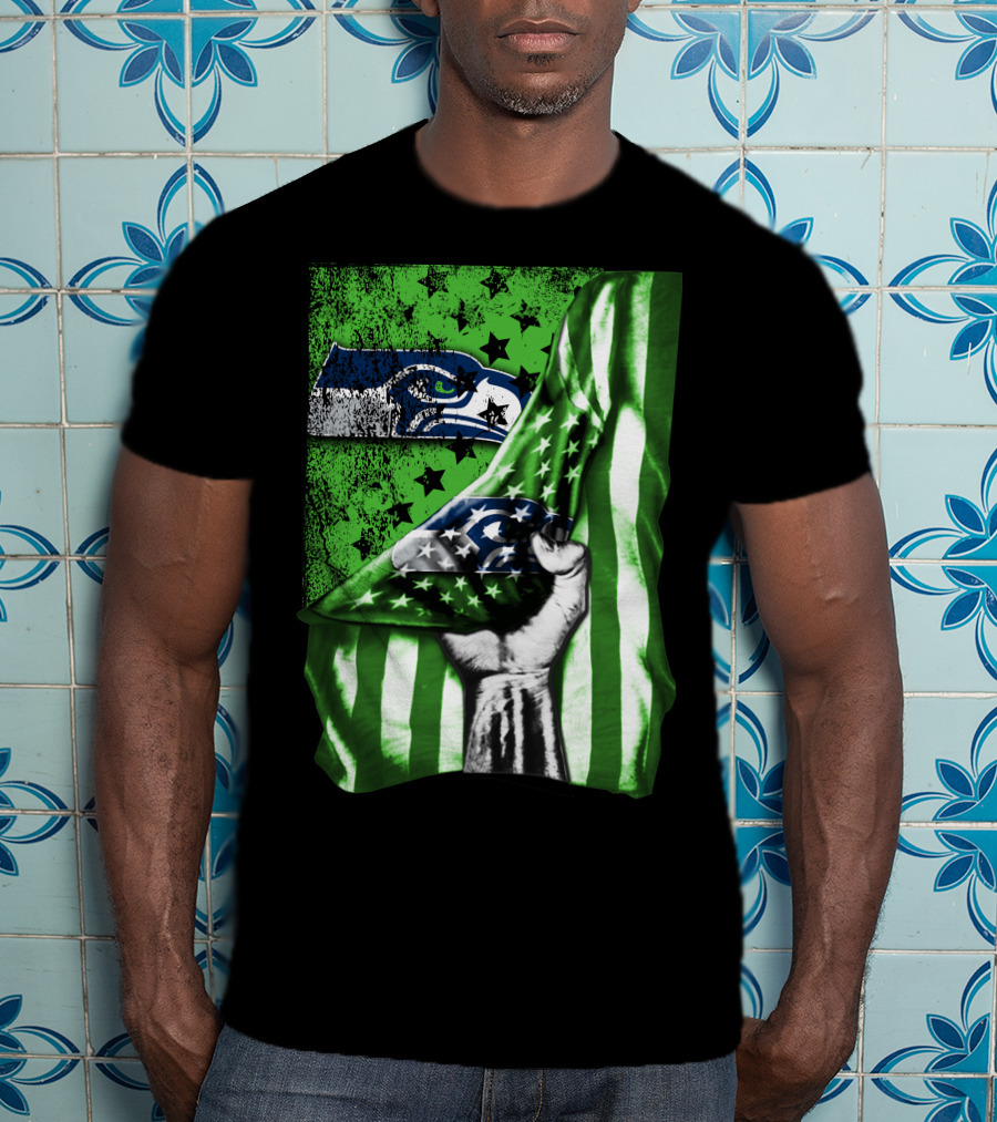 Seattle Seahawks Flag Stars And Stripes Concept T-Shirt