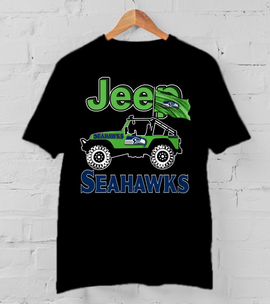 Jeep Seattle Seahawks Enthusiast Ride Flag T-Shirt