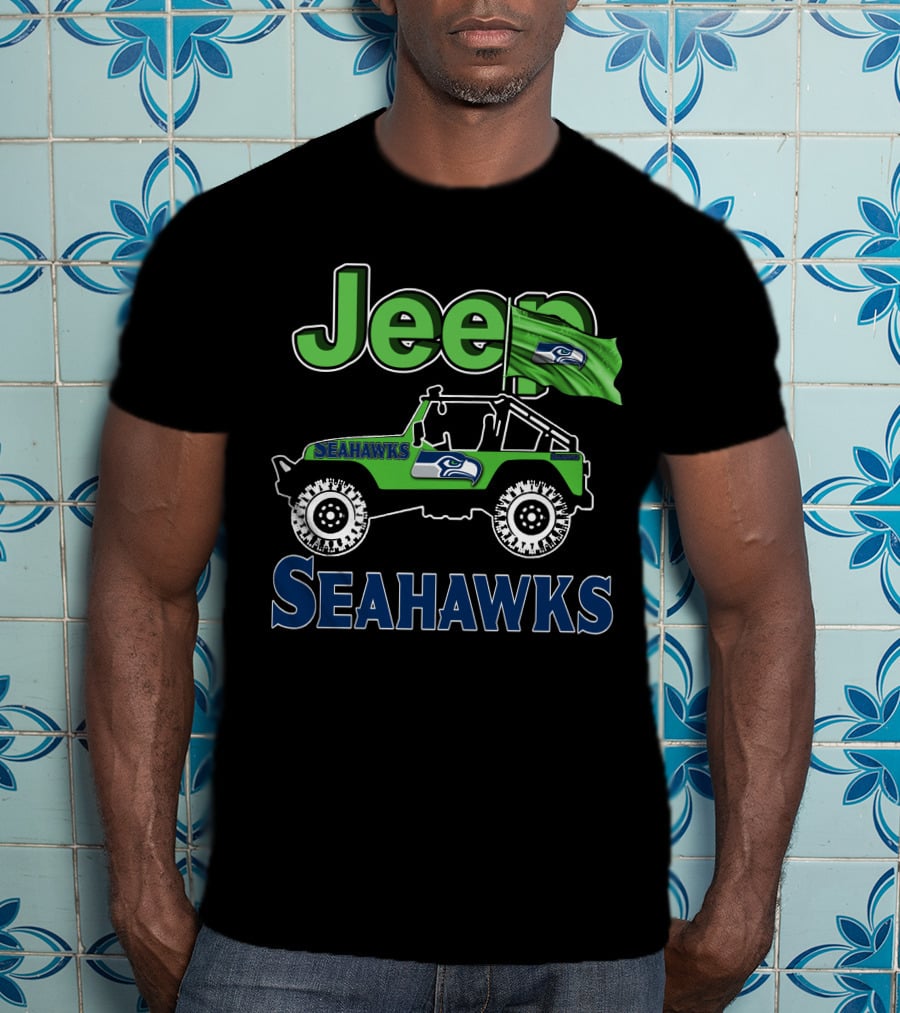 Jeep Seattle Seahawks Enthusiast Ride Flag T-Shirt