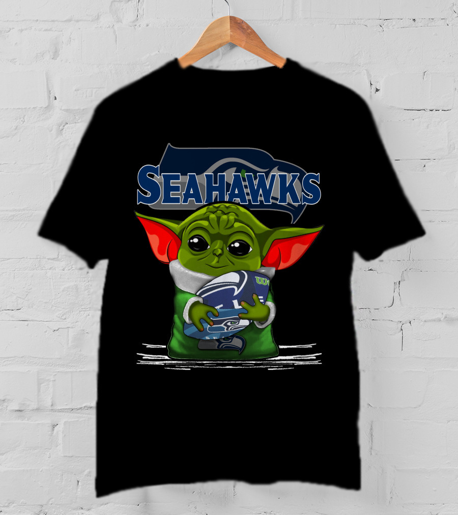 Yoda V3 Seahawks Football Mandalorian Fan T-Shirt