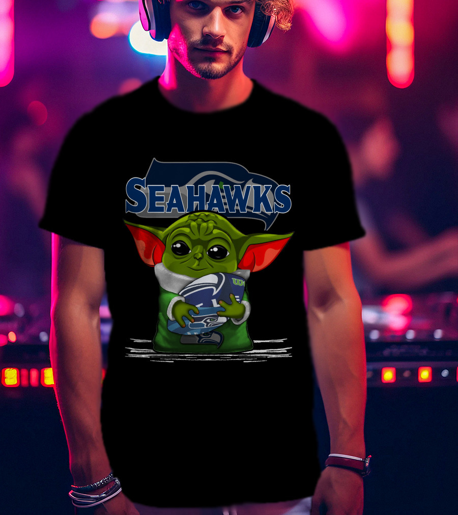 Yoda V3 Seahawks Football Mandalorian Fan T-Shirt
