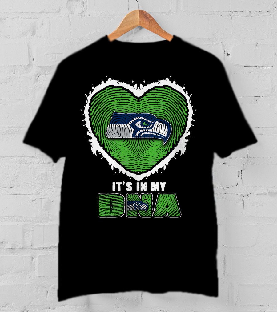 It's In My DNA Seattle Seahawks Heart T-Shirt