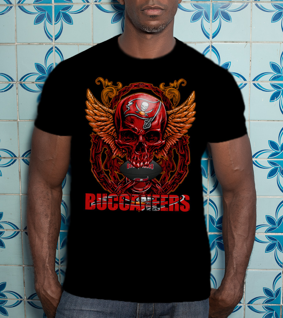 Buccaneers Skullfb Tampa Bay Buccaneers Football Wings T-Shirt