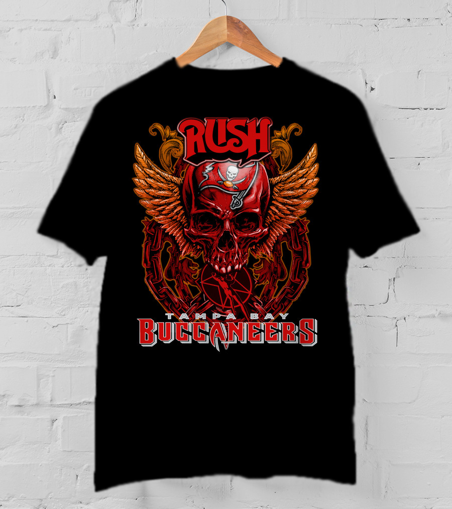 Rush Tampa Bay Buccaneers Skull Wings And Chains T-Shirt