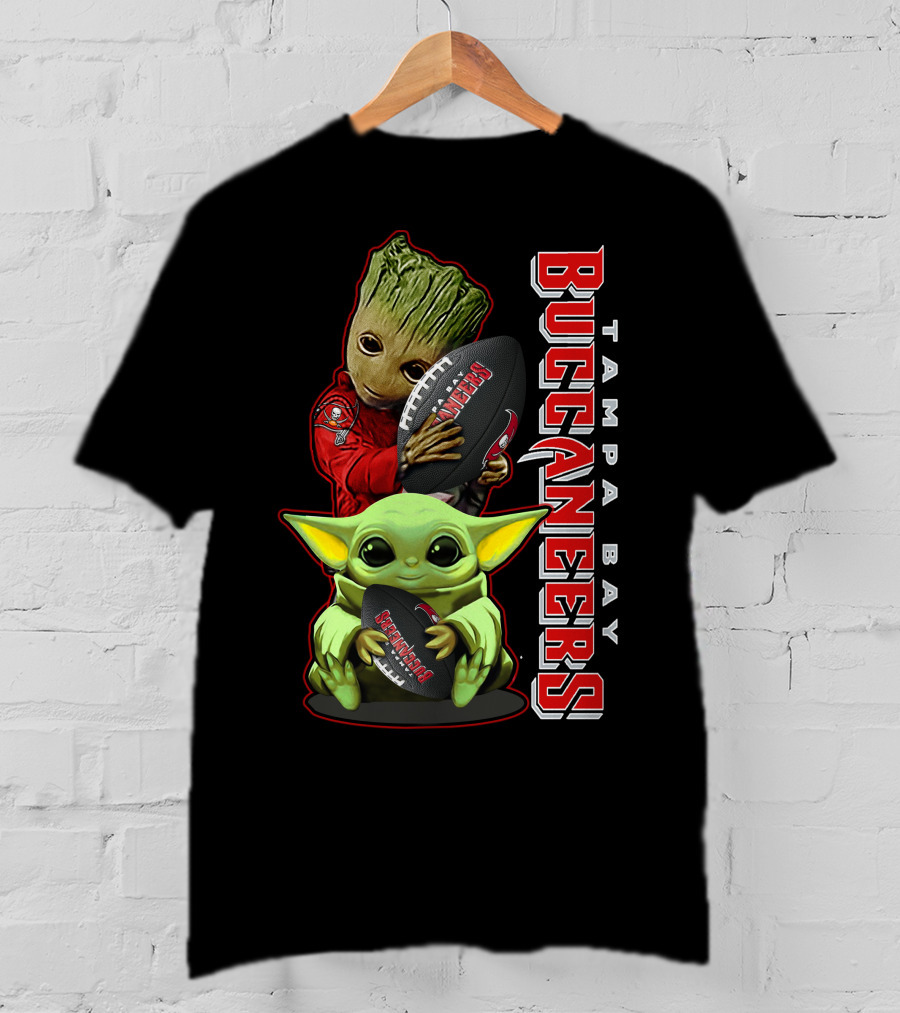 Grzd Tampa Bay Buccaneers Groot Baby Yoda Football T-Shirt