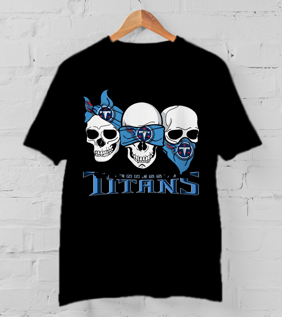 Three Skulls Tennessee Titans Bandanas T-Shirt