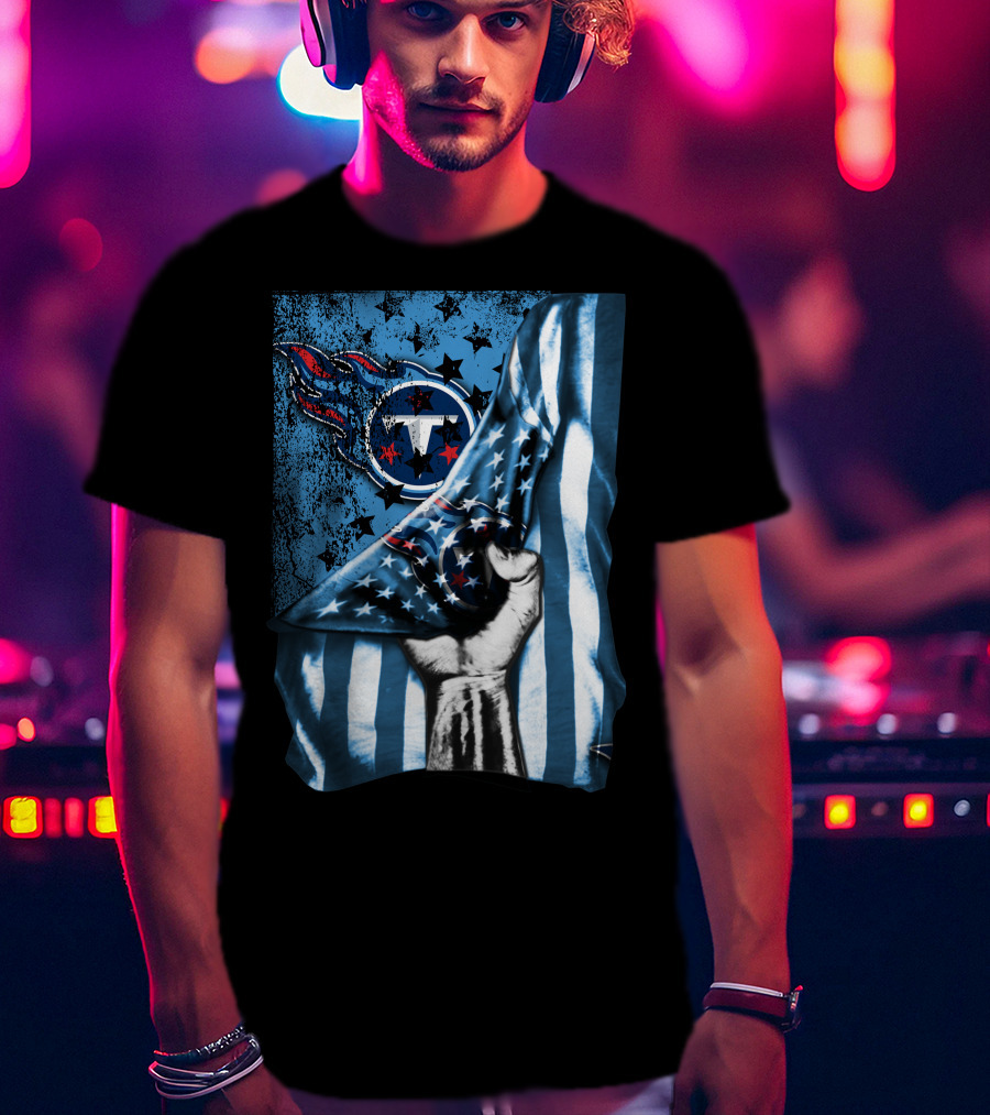 Flag Tennessee Titans American Stars Stripes T-Shirt