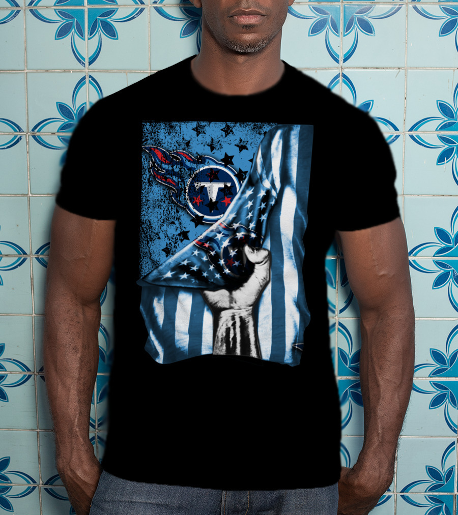 Flag Tennessee Titans American Stars Stripes T-Shirt