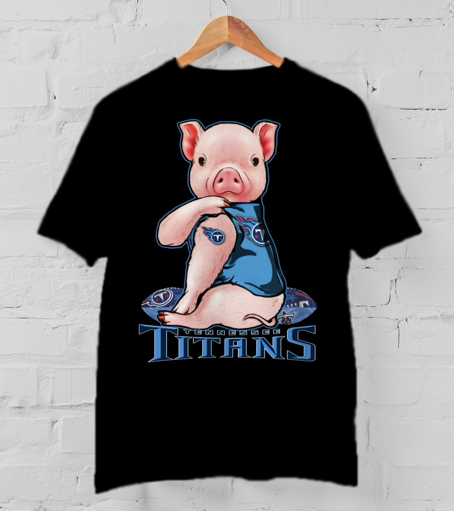 Tennessee Titans Pig Wearing Team Jersey T-Shirt