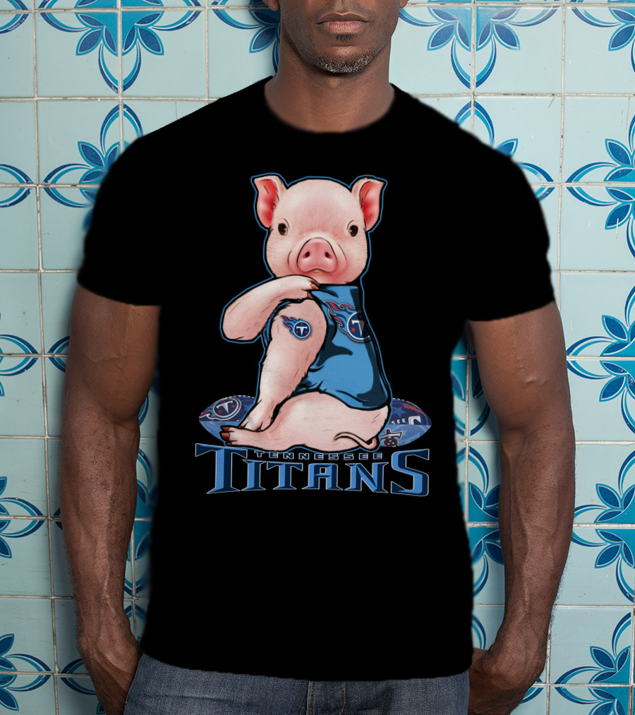 Tennessee Titans Pig Wearing Team Jersey T-Shirt