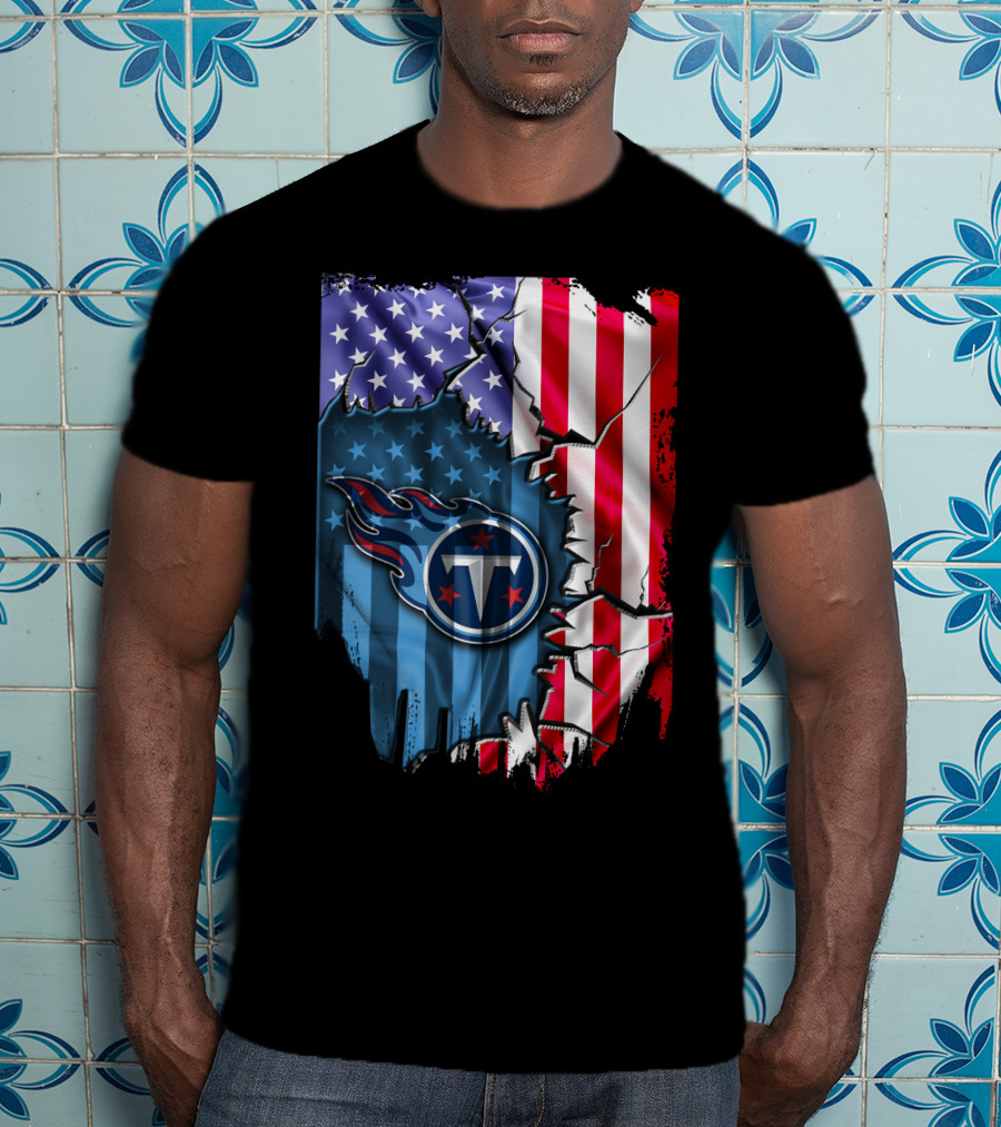 Flag V2 Tennessee Titans American Rip T-Shirt