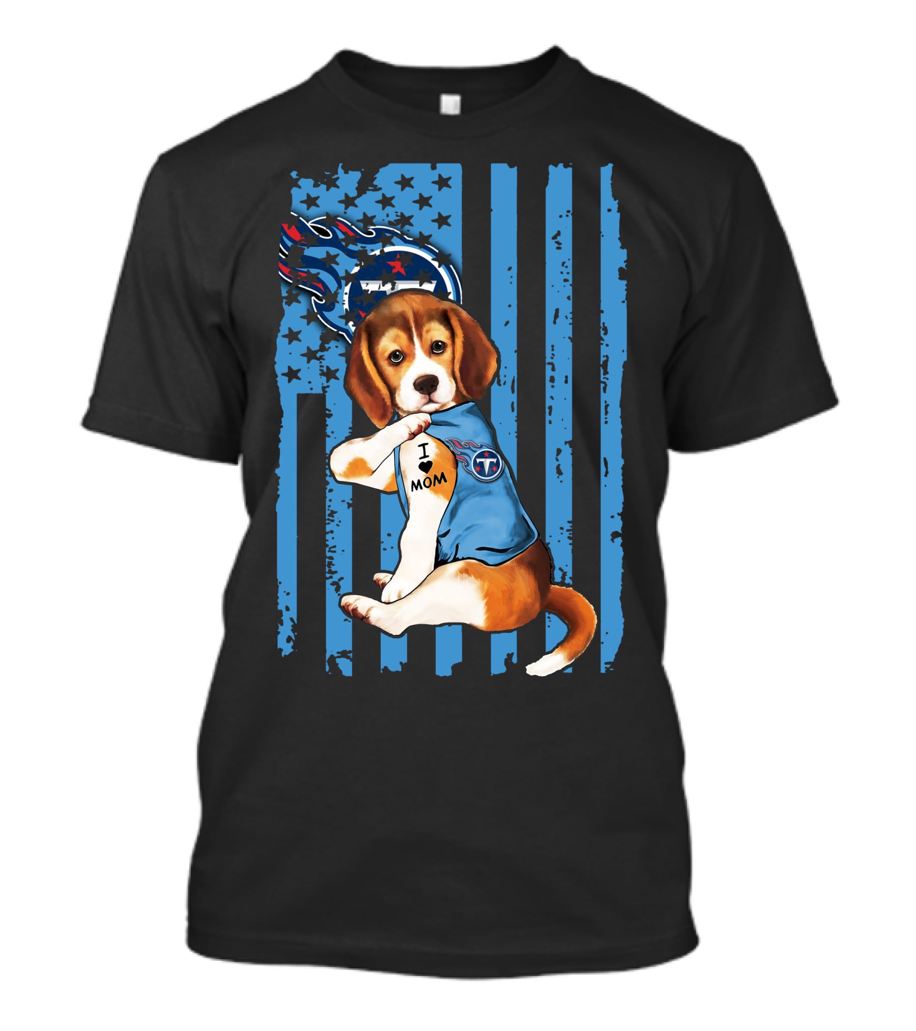 Beagle Titans Fan I Love Mom T-Shirt