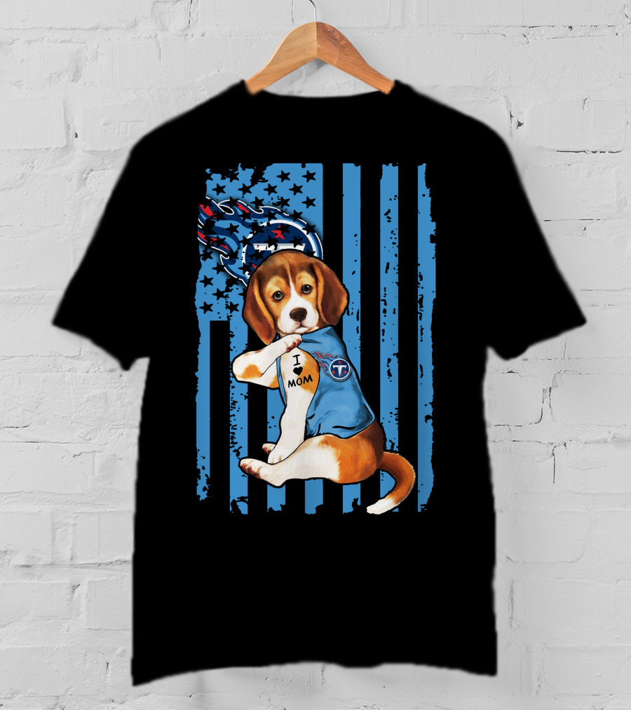 Beagle Titans Fan I Love Mom T-Shirt