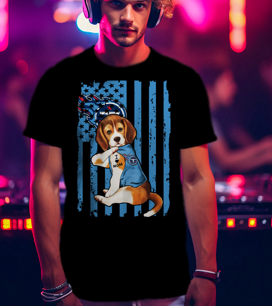 Beagle Titans Fan I Love Mom T-Shirt