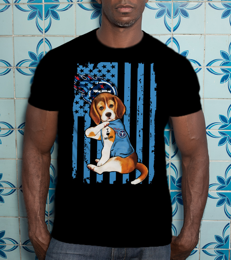 Beagle Titans Fan I Love Mom T-Shirt
