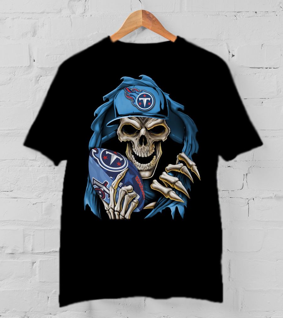 Skullbong Tennessee Titans Football Skeleton Fan Gear T-Shirt