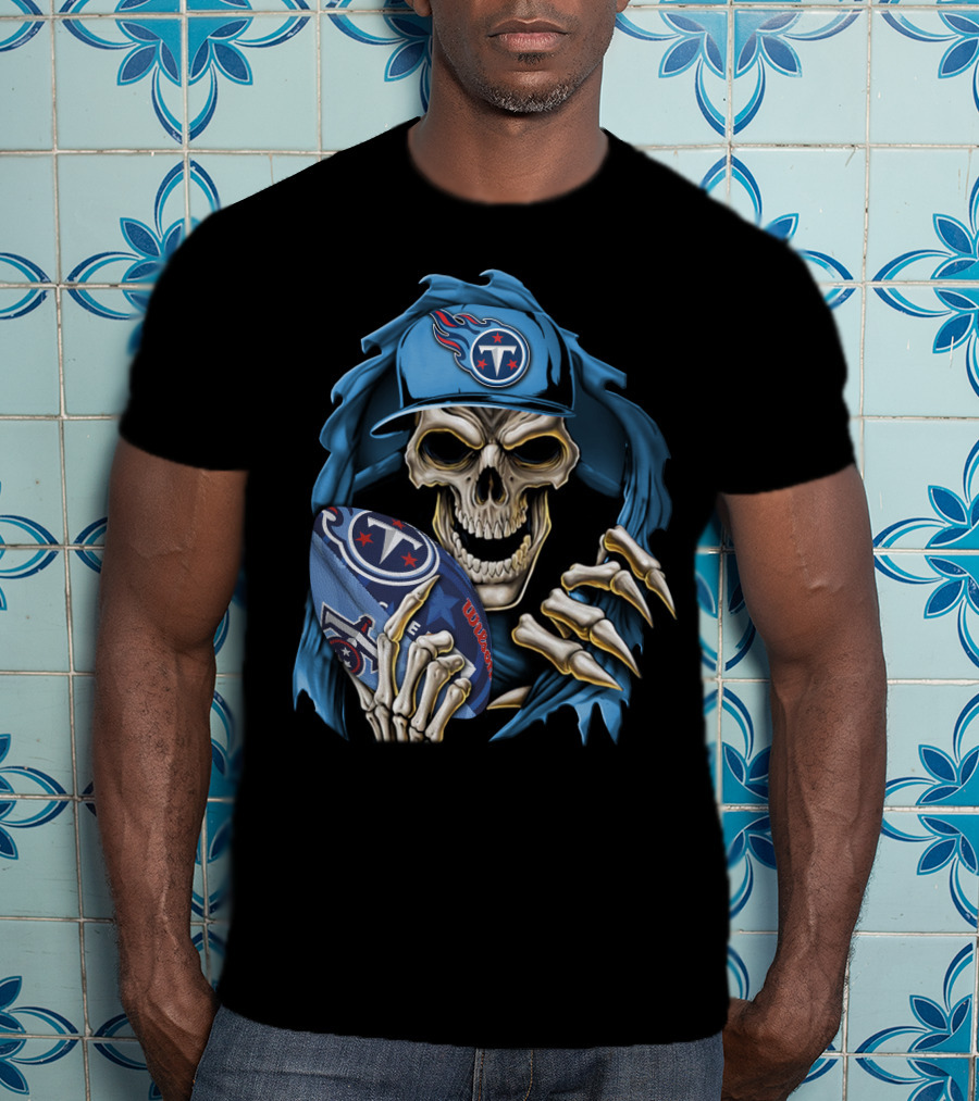 Skullbong Tennessee Titans Football Skeleton Fan Gear T-Shirt