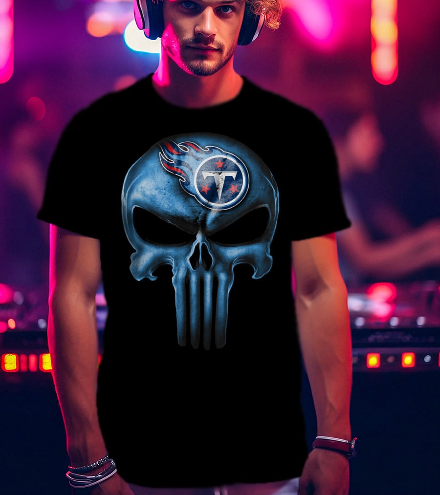 Skull V3 Tennessee Titans Logo Integration T-Shirt